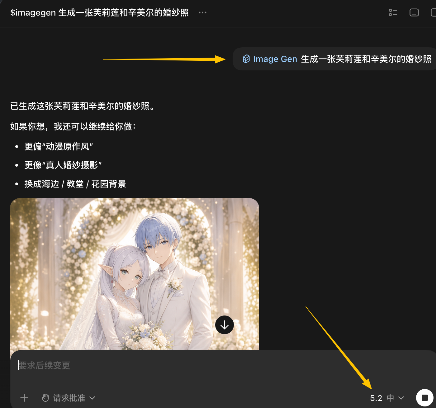 Codex 生图说明示例截图