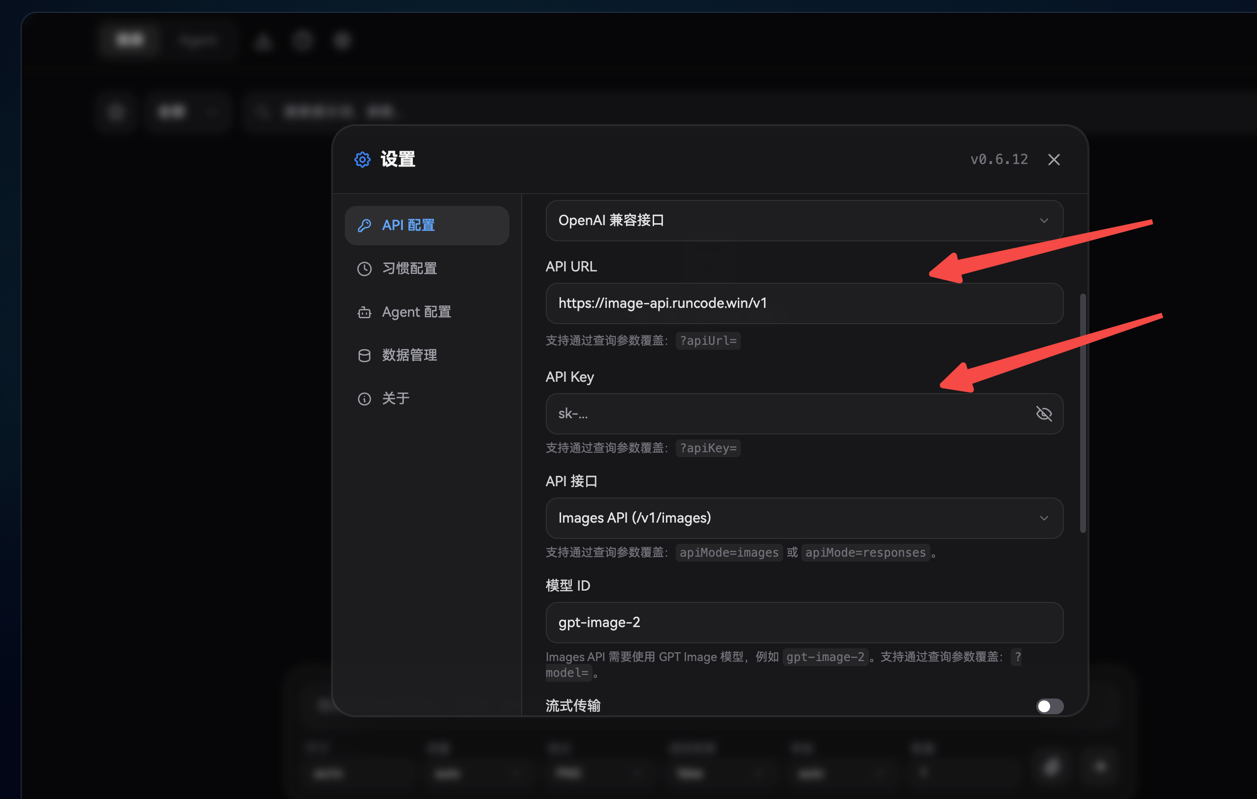 配置 API URL 和 API Key